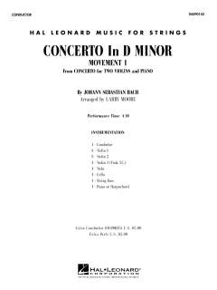 Concerto in D Minor (1st Movement) von Johann Sebastian Bach (Download) 