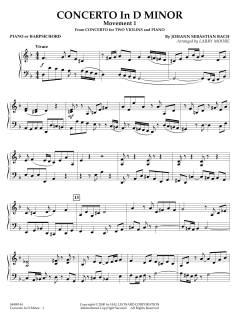 Concerto in D Minor (1st Movement) von Johann Sebastian Bach (Download) 