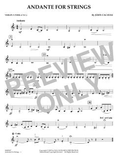Andante for Strings von John Cacavas (Download) 