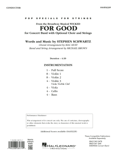 For Good von Stephen Schwartz (Download) 