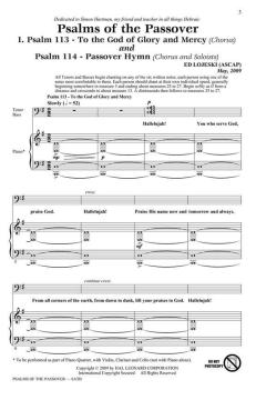 Psalms Of The Passover von Ed Lojeski (Download) 