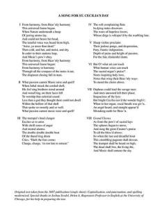 A Song For St. Cecilia's Day von William Bolcom (Download) 