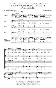 Shakespeare Songs Book 6 (Matthew Harris) 
