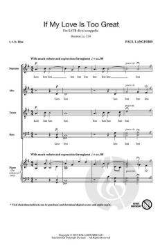 If My Love Is Too Great von Paul Langford (Download) 