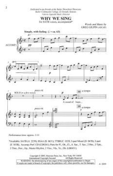 Why We Sing von Greg Gilpin (Download) 