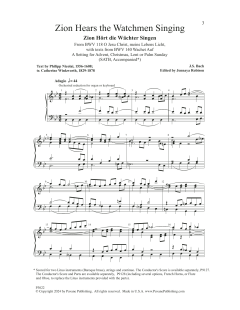 Zion Hears The Watchmen Singing von Johann Sebastian Bach 