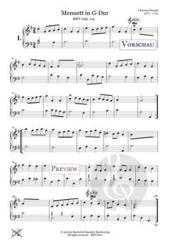 Menuett in G-Dur und g-moll BWV Anh. 114 und 115 von Christian Petzold 