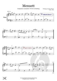 Menuett KV 1e und KV 1f von Wolfgang Amadeus Mozart 