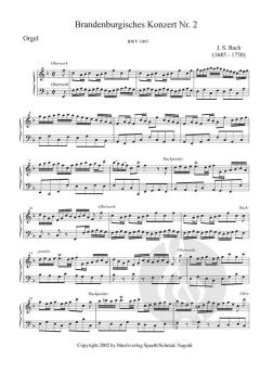 Brandenburgisches Konzert Nr. 2 F-Dur BWV 1047 von Johann Sebastian Bach 