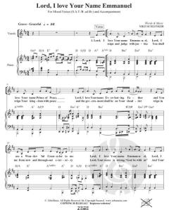 Lord, I Love Your Name Emmanuel von Niko Schlenker (Download) 