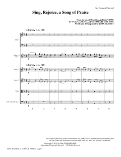 Sing, Rejoice, a Song of Praise von Wolfgang Amadeus Mozart (Download) 