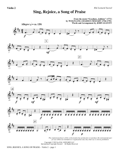 Sing, Rejoice, a Song of Praise von Wolfgang Amadeus Mozart (Download) 