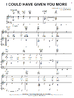 I Could Have Given You More von Don Black (Download) 