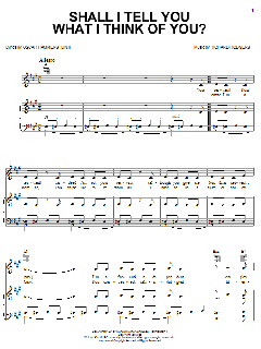 Shall I Tell You What I Think Of You? von Rodgers & Hammerstein (Download) 