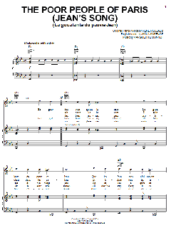 The Poor People Of Paris (Jean's Song) von Jack Lawrence (Download) 