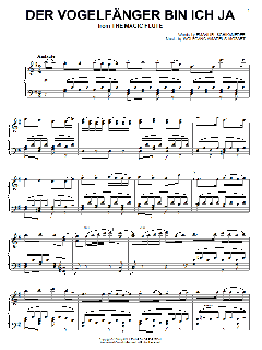 Der Vogelfanger Bin Ich Ja von Wolfgang Amadeus Mozart (Download) 