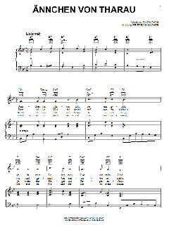 Annchen Von Tharau von Friedrich Silcher (Download) 