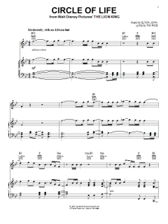 Circle Of Life von Elton John (Download) 