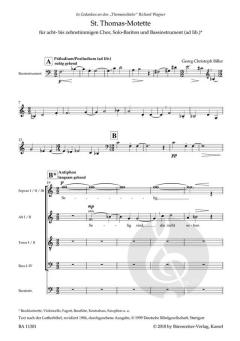 St. Thomas-Motette für Solo-Bariton, gemischten Chor und Bassinstrument ab libitum von Georg Christoph Biller 
