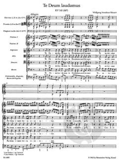 Te Deum laudamus KV 141 (66b) von Wolfgang Amadeus Mozart (Download) 