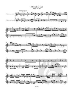 Neun Sonaten für zwei Traversflöten ohne Bass von Georg Philipp Telemann (Download) 