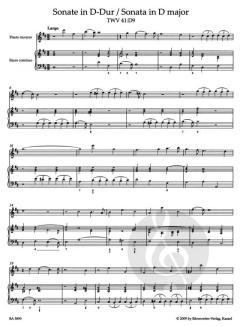 Zwei Sonaten von Georg Philipp Telemann für Querflöte und Basso continuo (aus Essercizii musici) im Alle Noten Shop kaufen