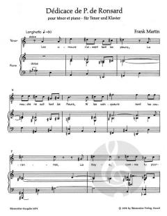 Dedicace de Pierre de Ronsard von Frank Martin (Download) 