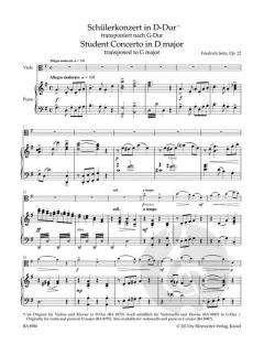 Concerto D-Dur op. 22 von Friedrich Seitz (Download) 
