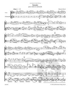 Sonate in vier Teilen für Violine und Violoncello von Maurice Ravel 