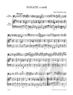 6 Sonaten Heft 1 von Carl Friedrich Abel für Viola da gamba (Violine, Flöte) und Basso continuo im Alle Noten Shop kaufen