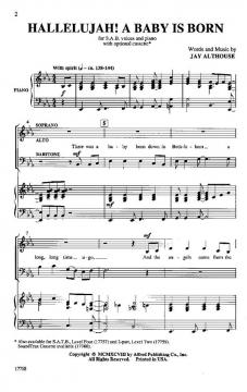 Hallelujah! A Baby Is Born (Jay Althouse) 