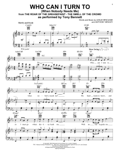 Who Can I Turn To (When Nobody Needs Me) von Tony Bennett (Download) 