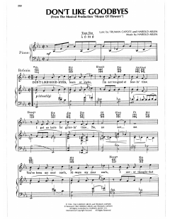 Don't Like Goodbyes von Harold Arlen (Download) 