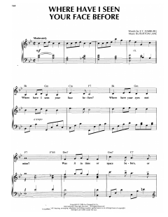 Where Have I Seen Your Face Before von Burton Lane (Download) 