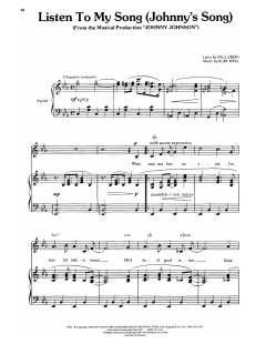 Listen To My Song von Kurt Weill (Download) 