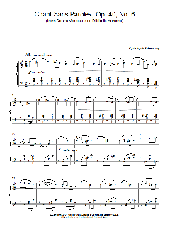 Chant Sans Paroles, Op. 40, No. 6 (Download) 