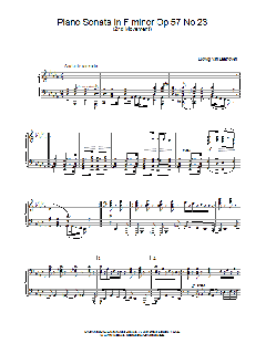 Piano Sonata in F minor Op 57 No 23 (Download) 