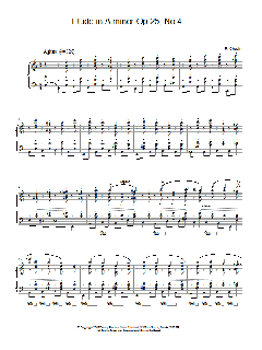 Etude In A Minor, Op. 25, No. 4 von Frédéric Chopin (Download) 