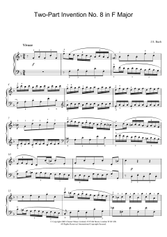 Two-Part Invention No. 8 in F Major von Johann Sebastian Bach (Download) 