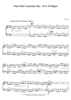 Two-Part Invention No. 10 in G Major von Johann Sebastian Bach (Download) 
