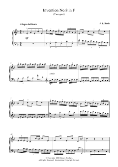 Two-Part Invention No. 8 in F Major von Johann Sebastian Bach (Download) 