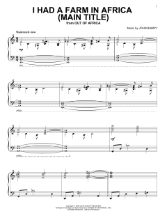 I Had A Farm In Africa (Main Title) von John Barry (Download) 