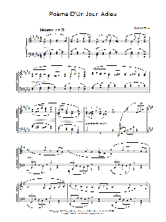 Poëme D'Un Jour: Adieu von Gabriel Fauré (Download) 