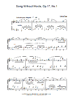Song Without Words, Op.17, No.1 von Gabriel Fauré (Download) 