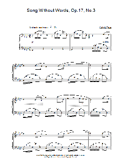 Song Without Words, Op.17, No.3 von Gabriel Fauré (Download) 