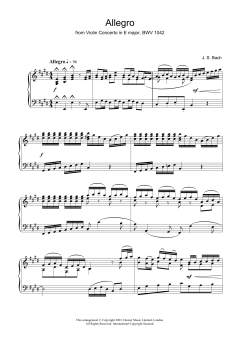 Allegro From Violin Concerto In E Major, Bwv 1042 (Download) 