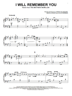 I Will Remember You von Sarah McLachlan (Download) 