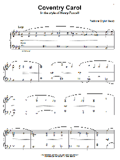 Coventry Carol (in the style of Henry Purcell) von Robert Croo (Download) 