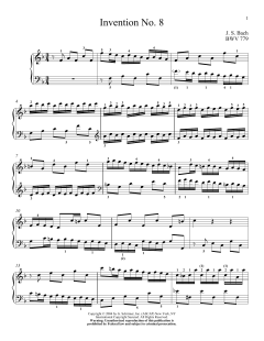 Two-Part Invention In F Major von Johann Sebastian Bach (Download) 