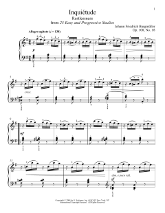 Inquietude, Op. 100, No. 18 von Friedrich Burgmuller (Download) 